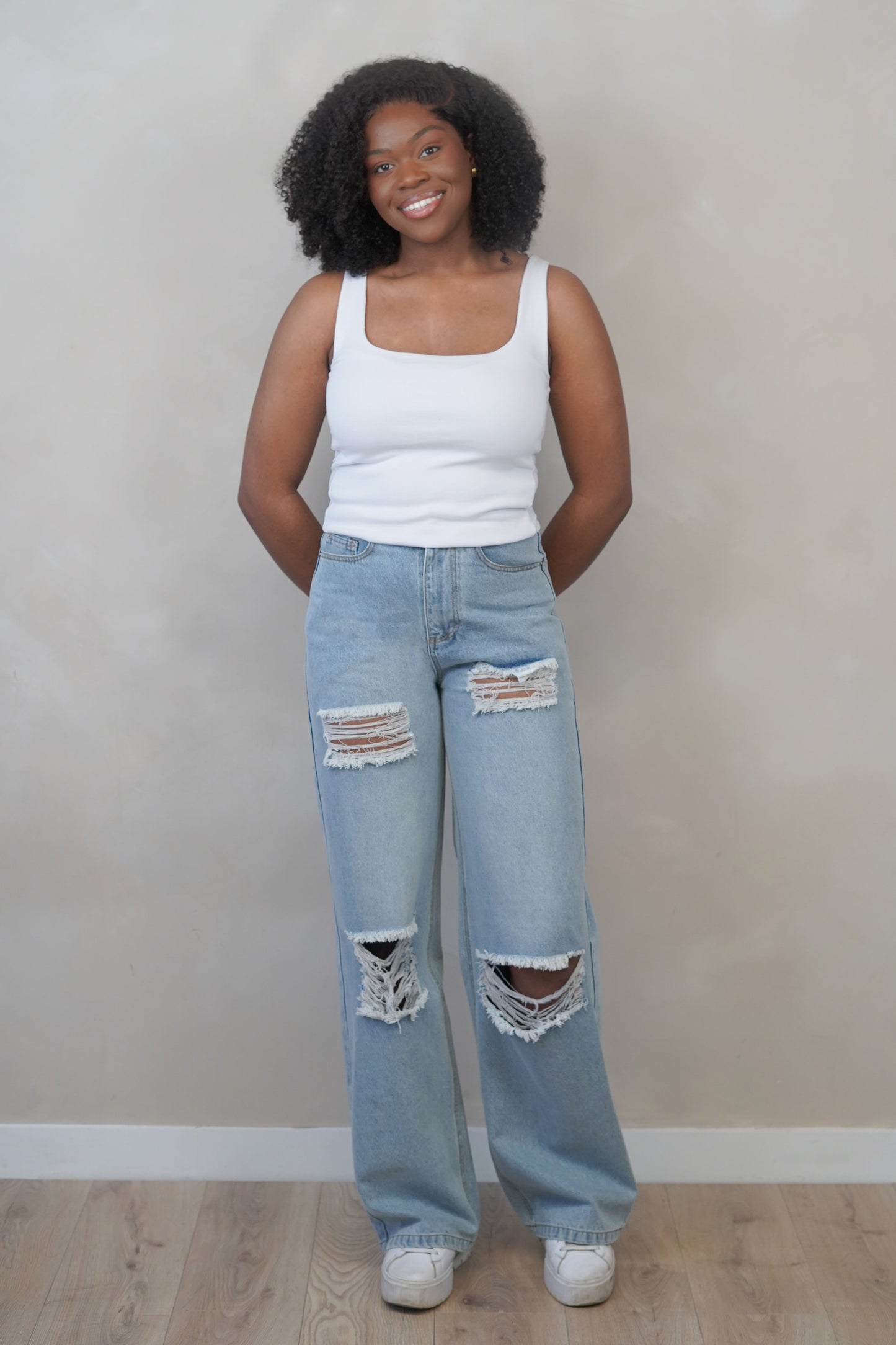 Ripped Wide Leg Jeans