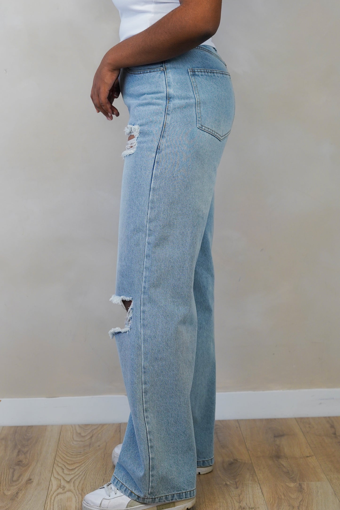 Ripped Wide Leg Jeans