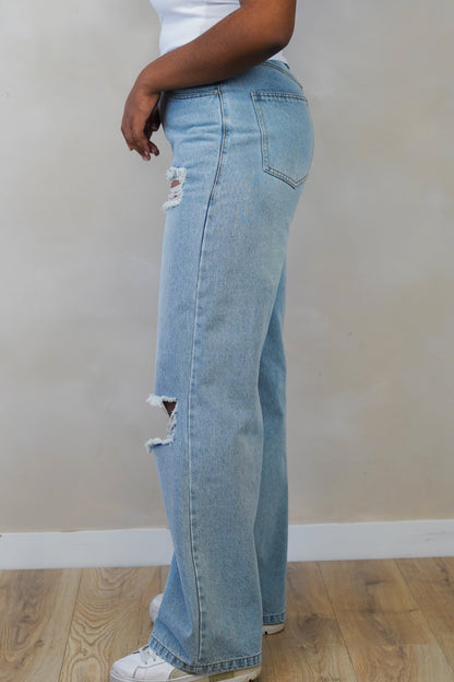 Ripped Wide Leg Jeans
